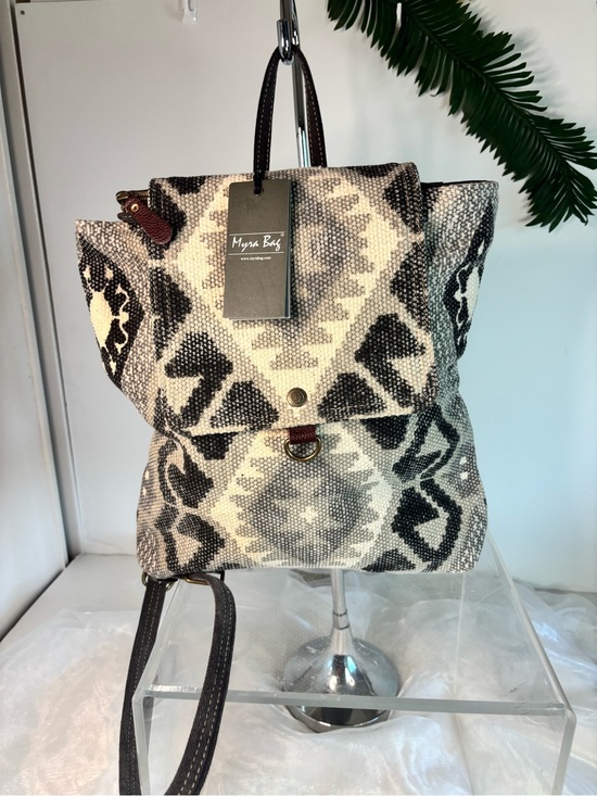 Myra Bag Cream Black Gray Aztec Wool Blend Western Boho Backpack NWT main image 5